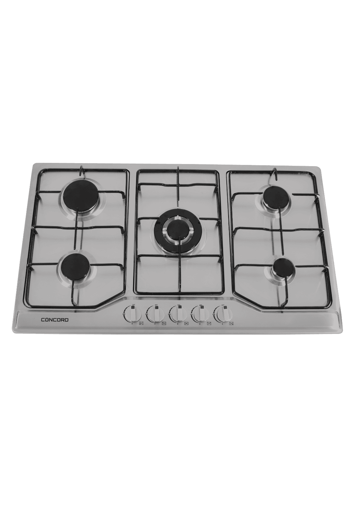 Concord 5 Plate Gas Hob - Light Metal