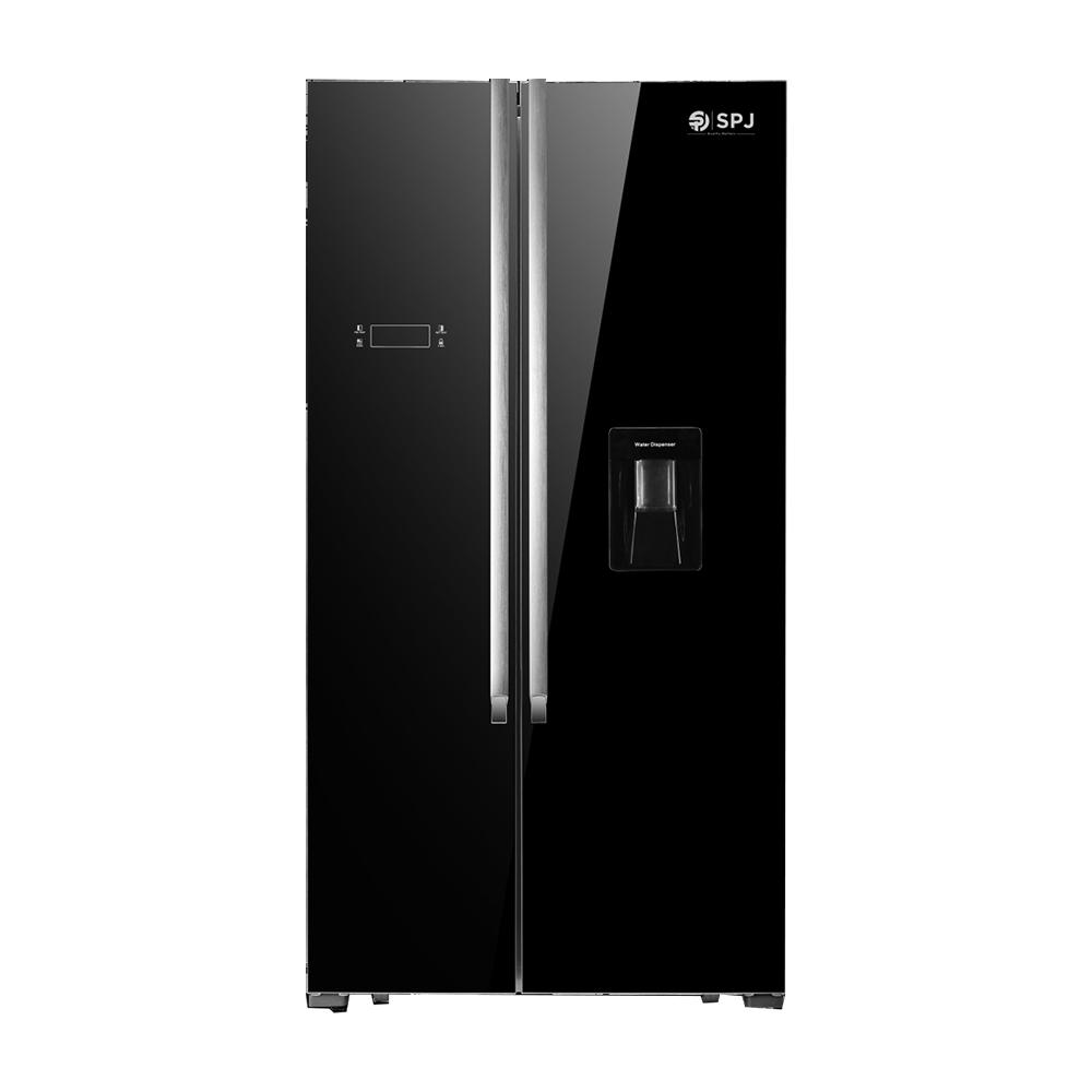 SPJ-520 LTRES SIDE BY SIDE NOFROST REFRIGERATOR BLACK GLASS WITH DISPENSER - RF-BLT699C