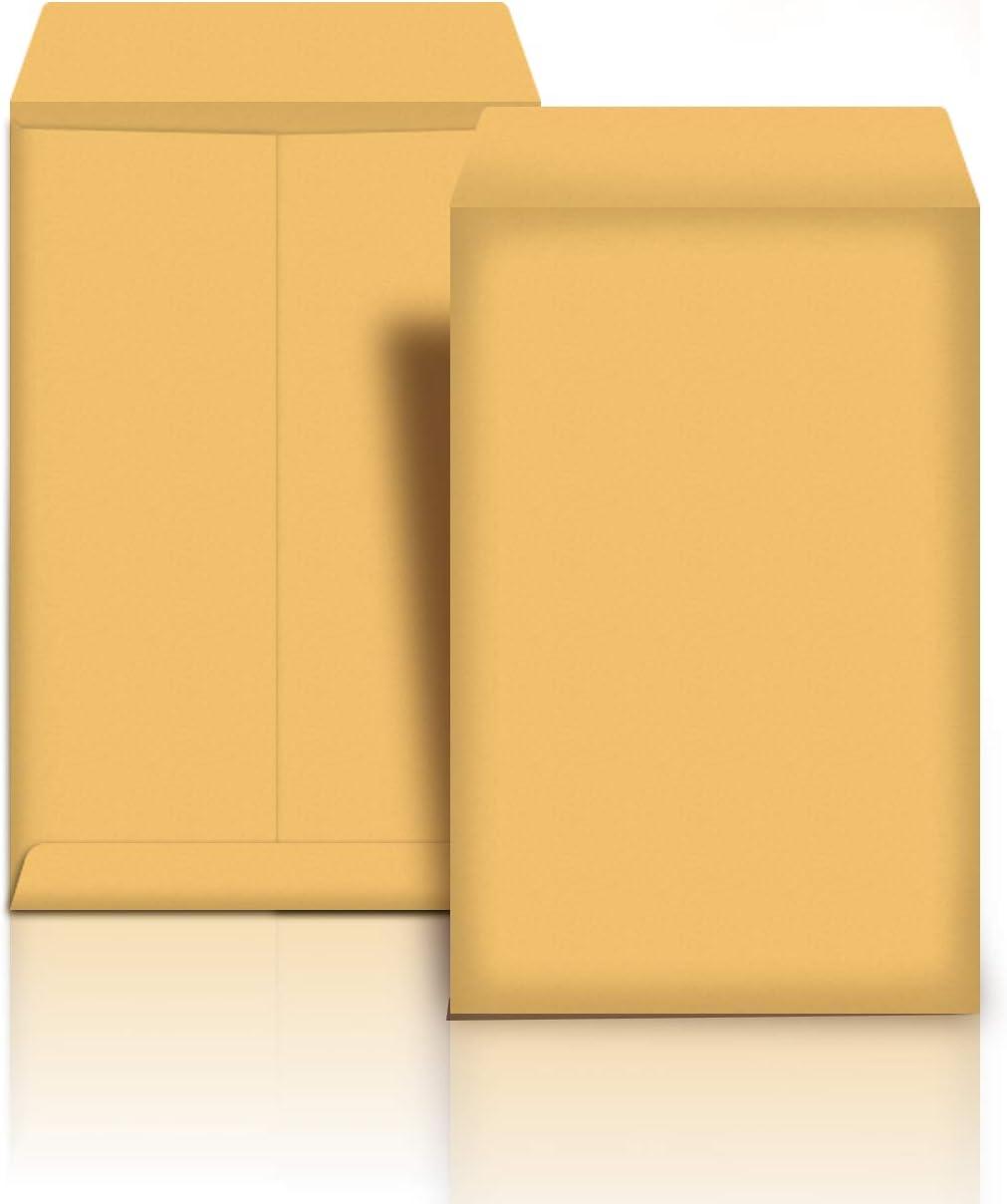 9x6 Envelopes, Peel & Seal, Brown Kraft, 100-Pack
