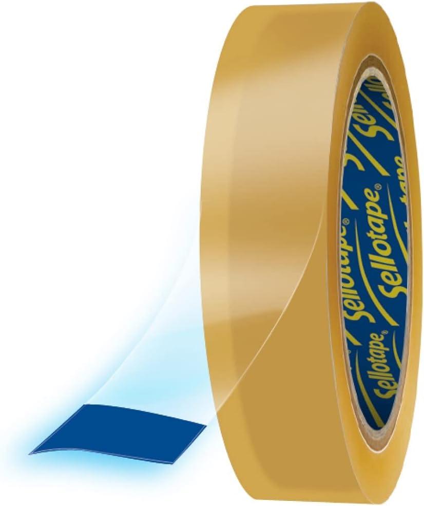 Sellotape Original Golden, Multi-Purpose Clear Tape for Household Objects, Clear Packing Tape for Sticking Envelopes or Cards, Easy to Use Packaging Tape, 6 x 24mmx66m, Golden,Gold